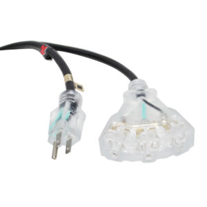Power Cord NEMA 5-15P to NEMA 5-15R 14AWG 3-Prong Black 1ft