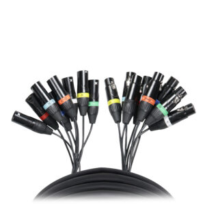 8 Ft. 8-Channel XLR3-F to XLR3-M Balanced Snake Cable