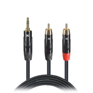 6 Ft. Unbalanced 1/8" (3.5mm) Mini TRS-M to Dual RCA-M High Performance Audio Cable