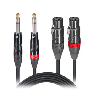 10 Ft. Balanced Dual 1/4" TRS-M to Dual XLR3-F High Performance Audio Cable