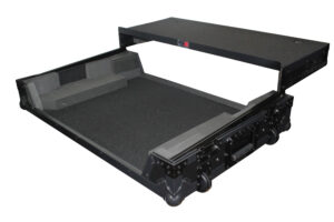 Flight Case for Numark NS7iii or NS7ii Digital Controller W-Wheels and Laptop Shelf | Black on Black