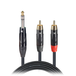 10 Ft. Unbalanced 1/4" TRS-M to Dual RCA-M High Performance Audio Cable