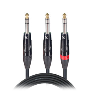 3 Ft. 1/4" TRS-M to Dual 1/4" TRS-M High Performance Audio Cable