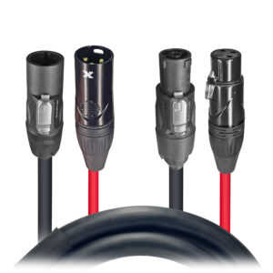 10' FT Dual Powerkon to Dual DMX 3-PIN Combo Link Jumper Cable