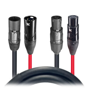 10' FT Dual Powerkon to Dual DMX 5-PIN Combo Link Jumper Cable