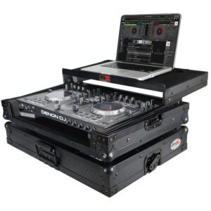 Flight Case for Denon MC4000 Digital Controller W-Laptop Shelf | Black on Black