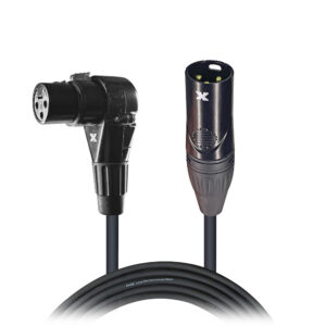 25 Ft. Balanced Right-angle XLR-F to XLR-M High Performance Audio Cable Female