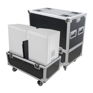 Universal ATA Flight Case For Two 12 inch Speakers QCS K12 JBL PRX812 each comp. holds 25x15x15 inch