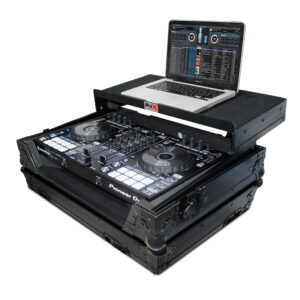 Flight Case For Pioneer DDJ-RR & DDJ-SR2 Digital Controller W-Sliding Laptop Shelf - Black on Black