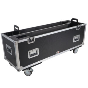Flat Panel LCD-LED-Plasma Monitor Road Case Holds Two 43"-50" TVs Adjustable Case W-4 Inch Casters