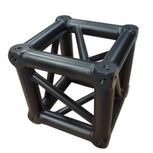 6 Way Square Truss Junction Block - Includes 4 Way 16 Half Conical Couplers | Black Powder Coated | 3mm Wall