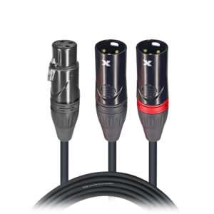 6 In. Balanced XLR-F to Dual XLR-M High Performance Audio Y Cable