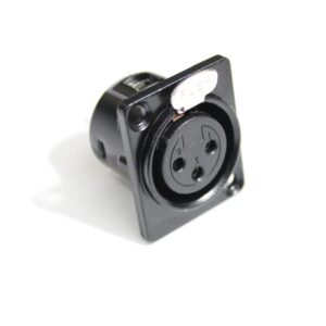 Panel Mount XLR-3 PIN Female Black