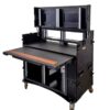 Mobile AV Broadcasting Streaming Recording Studio Workstation Case with 2x 4U Top 2x 12U Bottom - Black
