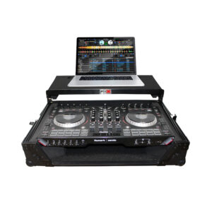 Digital Controller Flight Case W/Sliding Laptop Shelf for Numark NS6II (Black on Black)