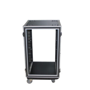 12U Space Shockproof Amp Rack ATA Flight Case 24 In Depth W-4 In Casters