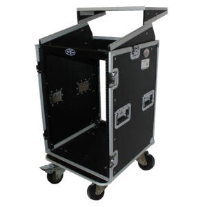 16U Rack x 10U Top Mixer DJ Combo Flight Case w/Laptop Shelf