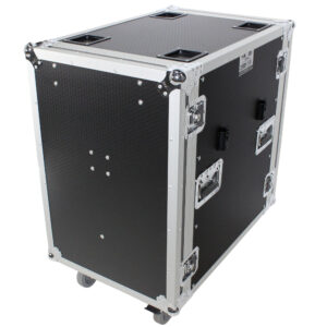 16U Space Amp Rack Mount ATA Flight Case | 24" Depth | Incl. 2x Side Tables and Casters
