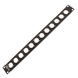 ProX 1U Rack Panel Punched for 12 XLR, Speaker twist connector or Power Connection compatible Connectors
