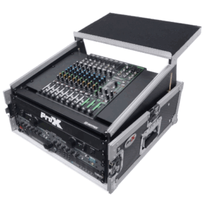 6U Rack x 10U Top Mixer DJ Combo Flight Case w Laptop Shelf