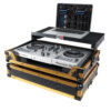 ATA Flight Case For Pioneer DDJ-SB3 DDJ-FLX4 DDJ-400 DJ Controller with Laptop Shelf and LED - Gold Black