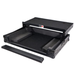 Flight Case - For Hercules DJControl Inpulse 500 with Glide Sliding Laptop Shelf - Black on Black