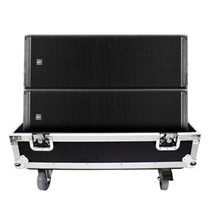 Fits RCF HDL 30-A Line Array Speaker Flight Case W/Wheels (Holds 2 Speakers)