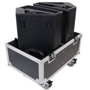 Stage Monitor Flight Case For 2 RCF NX 12-SMA W/4" Wheels