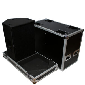 Flight Case for Two RCF-TT25-A II High Definition Two-Way Speakers  with 4 Inch Wheels