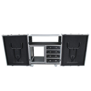 Dual-Table Case And Mixing Console Workstation W-Casters