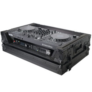 ATA Flight Case for Pioneer DDJ-FLX6 SX3 DJ Controller with 1U Rack Space and Wheels - Black