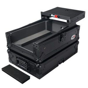 Flight Case for Pioneer DJM-S7 Mixer with Sliding Laptop Shelf | Black on Black