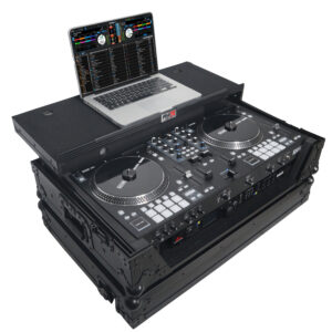Flight Case For RANE ONE Dj Controller W-Sliding Laptop Shelf & Wheels| Black on Black