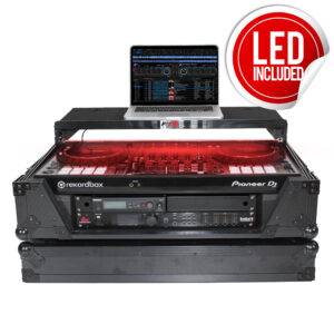 Flight Case for Pioneer DDJ-1000 / SRT, DDJ-FLX6, and DDJ-SX3. Incl. 2U Rackspace, Laptop Shelf, Wheels | Black/Black