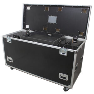 TruckPax Utility ATA Flight Case Truck Storage Road Case with Dividers Tray and 4" in casters – 24"x60"x36" Ext